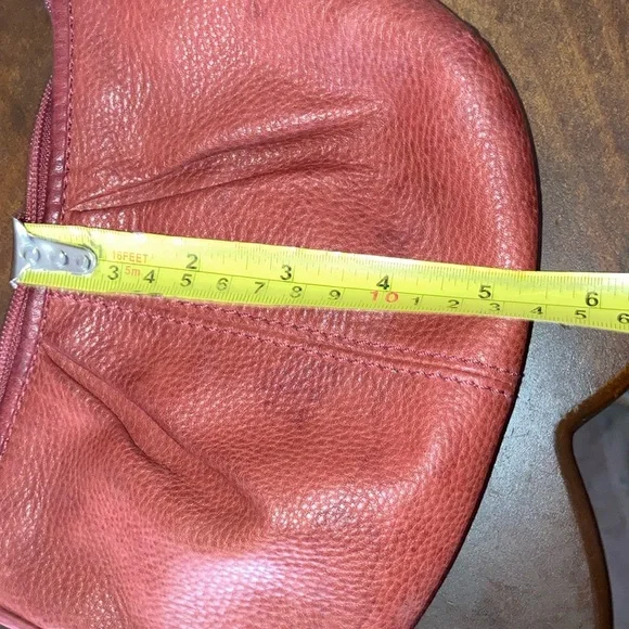 Vintage Fossil Coral Red Leather Chain Mini Crossbody Bag/Purse - Picture 12 of 14